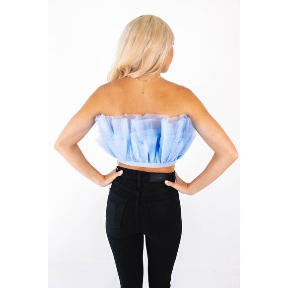 Mable Something To Talk About crop Top - Dusty Blue size S - Picture 3 of 6